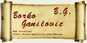 Borko Ganilović vizit kartica